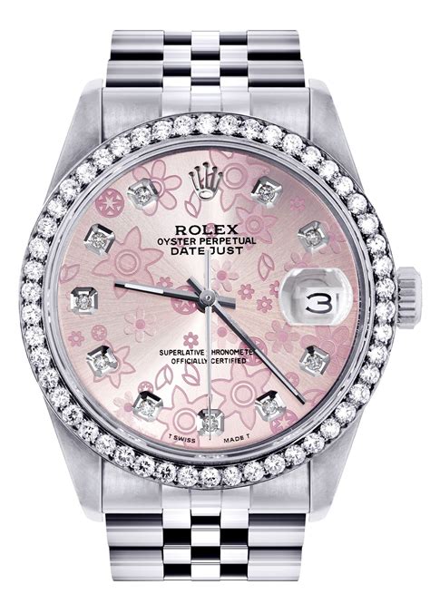 pink flower dial rolex lady datejust|Rolex lady Datejust pink dial.